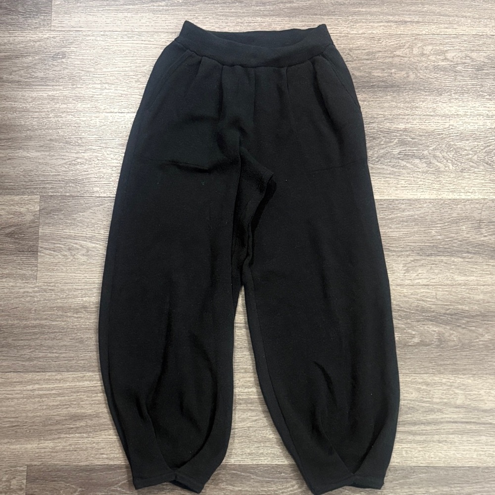 Free People Beach Fraya Barrel Sweater Joggers Oversized Black Pants Size Small